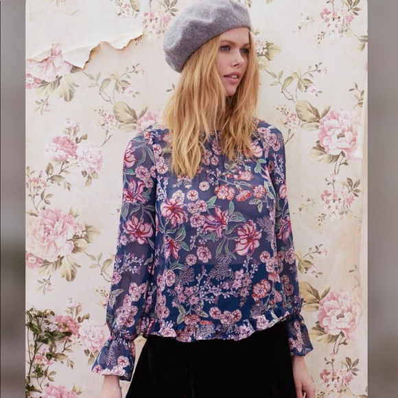 FL&L Flora Button Back Blouse - Picture 1 of 8